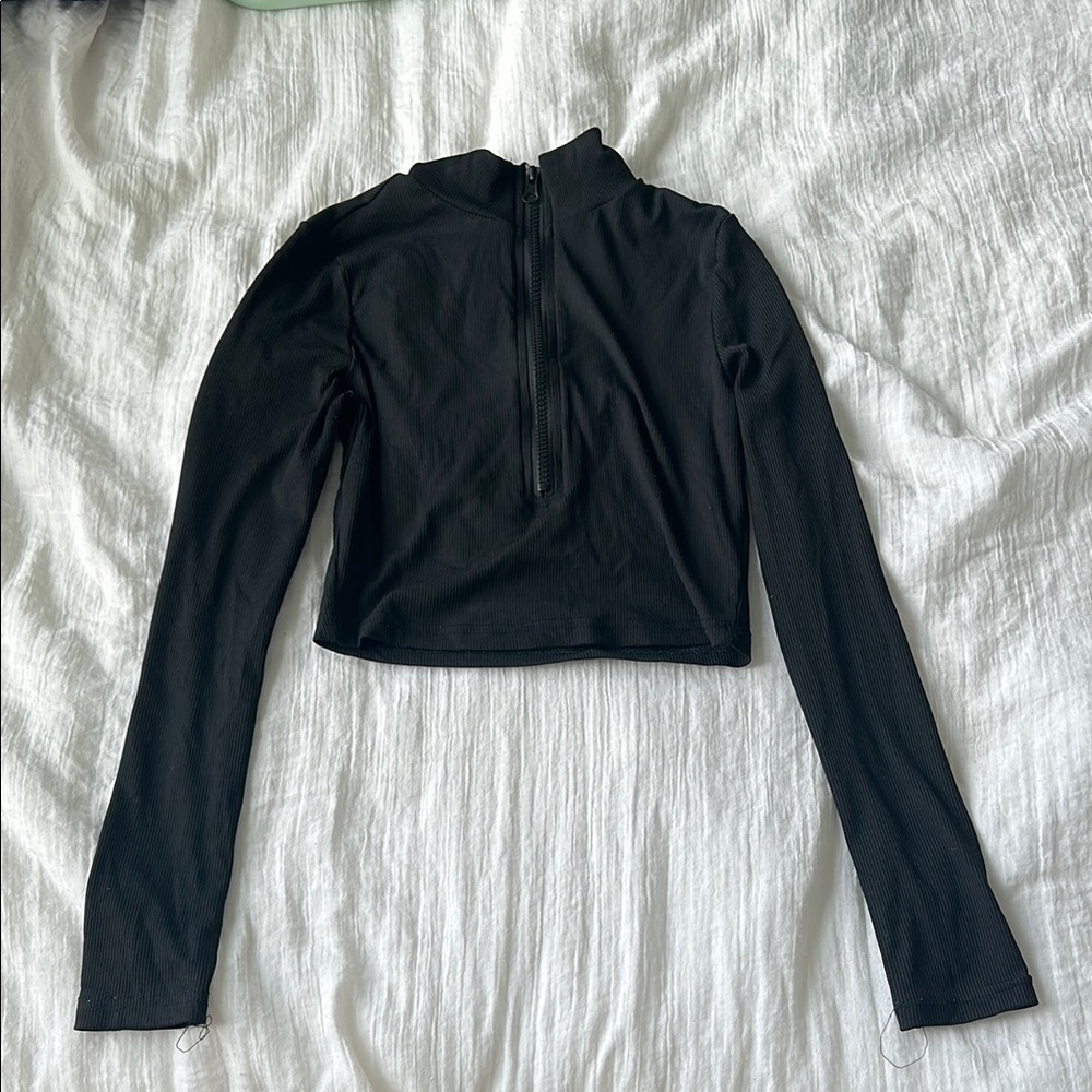 SHEIN Black Fitted Bodysuit with Mandarin Collar